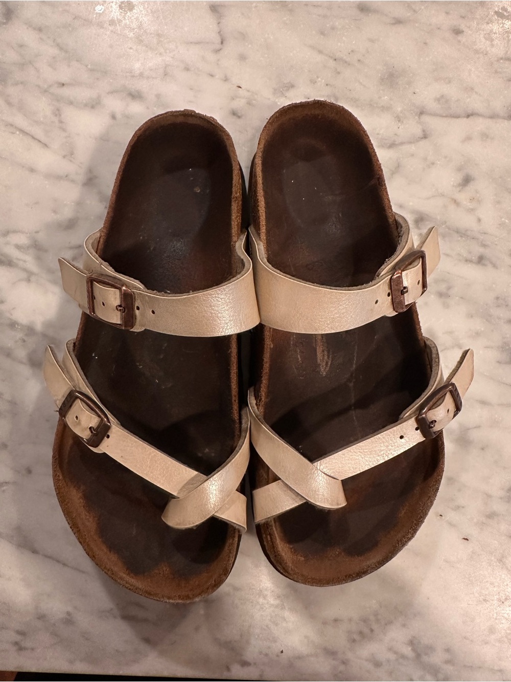 Women’s Shimmery Pearl Birkenstock Sandals